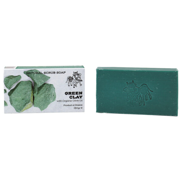 Natural Olive Oil Scrub Soaps with Rocks and Seaweeds-Spirulina - Image 4
