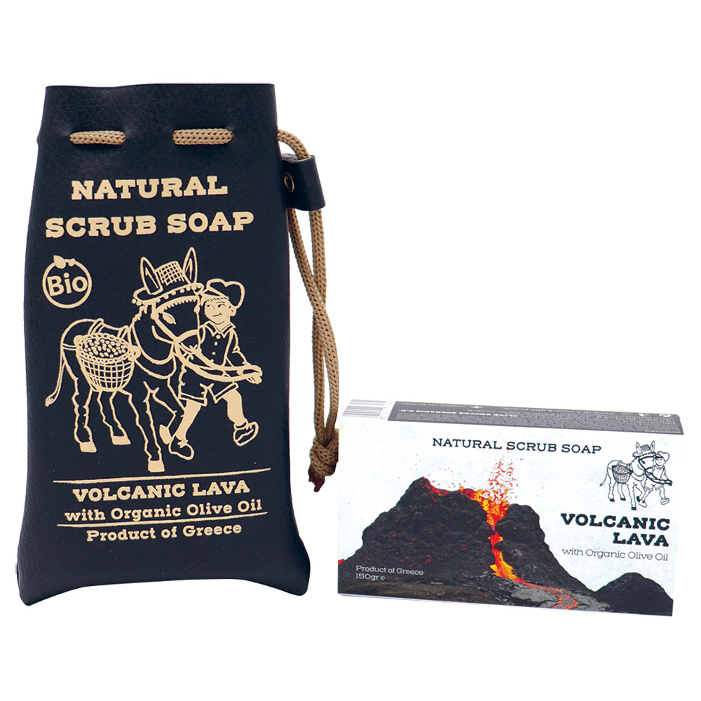 New Pouch Natural Scrub Soap Volcanic Lava